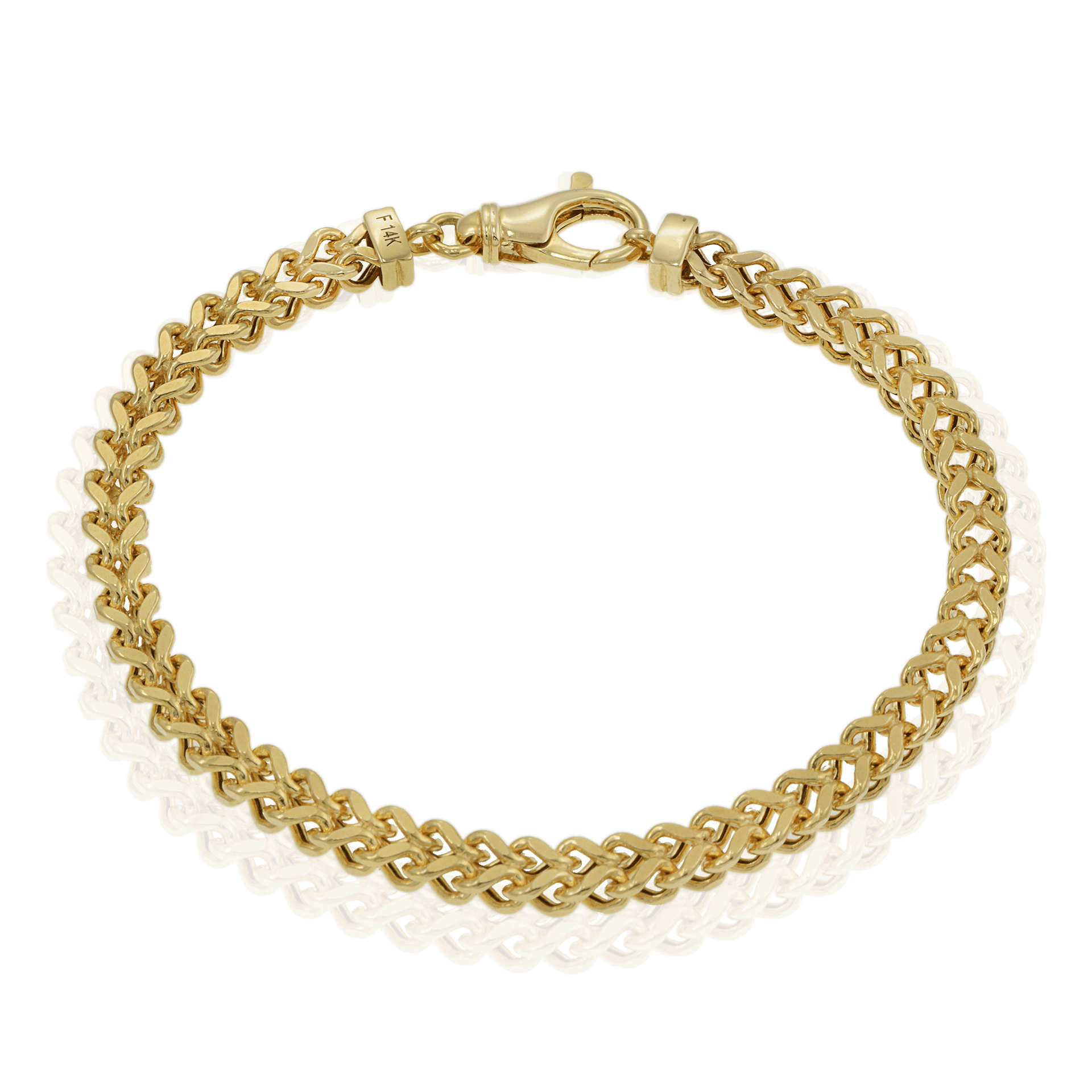 14KT Yellow Gold 8.5-Inch 5.3mm Franco Chain Bracelet