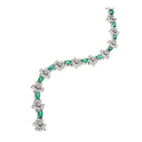 14KT White Gold Emerald Diamond Bracelet