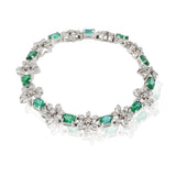 14KT White Gold Emerald Diamond Bracelet