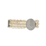 Vintage Retro Era Akoya Pearl and Diamond Bracelet