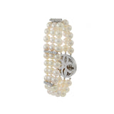 Vintage Retro Era Akoya Pearl and Diamond Bracelet