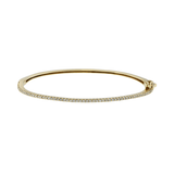 14KT Yellow Gold Graduated Halfway Diamond Bangle Bracelet