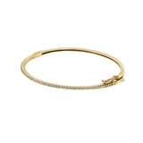 14KT Yellow Gold Graduated Halfway Diamond Bangle Bracelet