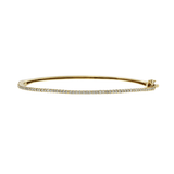 14KT Yellow Gold Graduated Halfway Diamond Bangle Bracelet