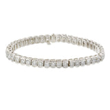 14KT White Gold Half Bezel Straight Line Diamond Bracelet