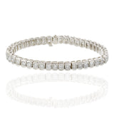 14KT White Gold Half Bezel Straight Line Diamond Bracelet