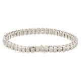 14KT White Gold Half Bezel Straight Line Diamond Bracelet
