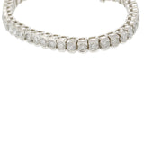 14KT White Gold Half Bezel Straight Line Diamond Bracelet