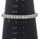 14KT White Gold Half Bezel Straight Line Diamond Bracelet