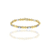 14KT Yellow Gold Tanzanite and Diamond Bracelet