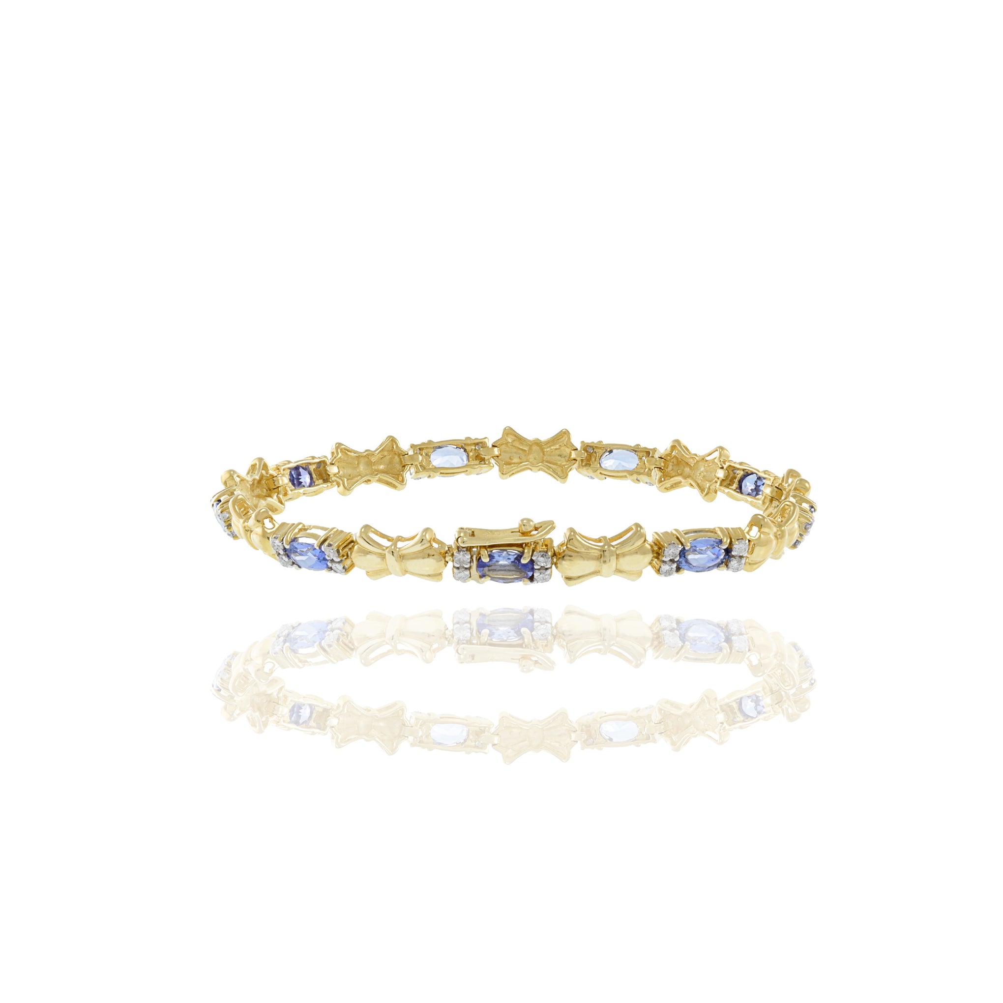 14KT Yellow Gold Tanzanite and Diamond Bracelet