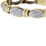 Estate Circa 1970 Italian Oval Link And Diamond Bracelet