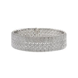 Estate 14KT White Gold Diamond Mesh Filigree Bracelet