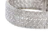 Estate 14KT White Gold Diamond Mesh Filigree Bracelet