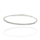 14KT White Gold 1.00ct Diamond Flex Bangle