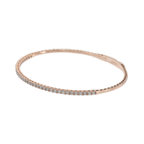 14KT Pink Gold and Round Cut Diamond "Flex" Bangle