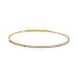 14KT Yellow Gold and Round Cut Diamond "Flex" Bangle