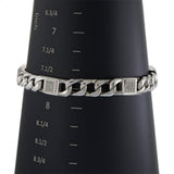 14KT White Gold Cuban Link Men's Diamond Bracelet