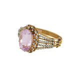 Retro Era Kunzite and Diamond Cuff Bracelet