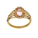 Retro Era Kunzite and Diamond Cuff Bracelet