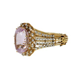 Retro Era Kunzite and Diamond Cuff Bracelet