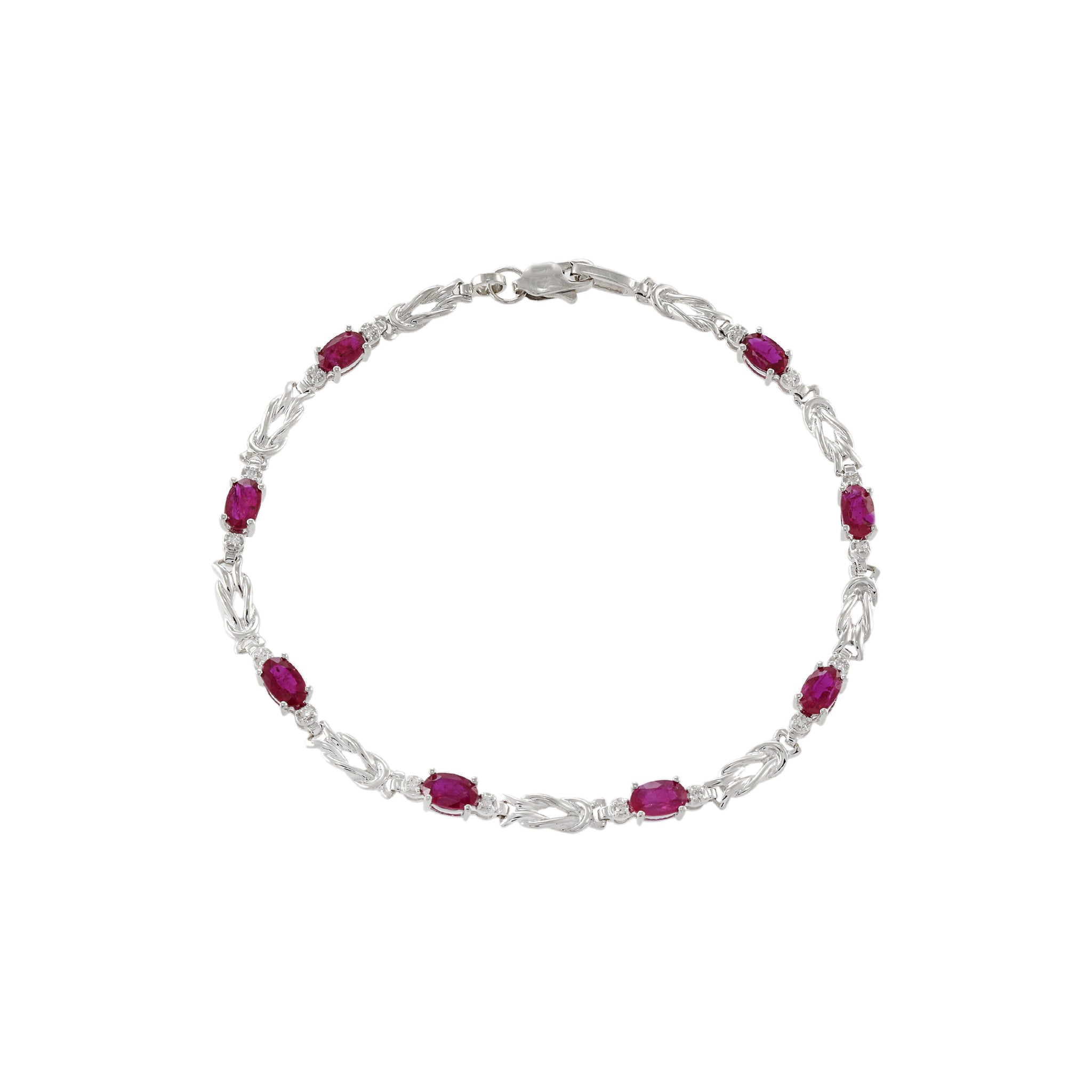 14KT White Gold Ruby and Diamond Bracelet