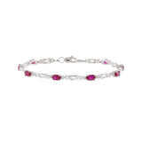 14KT White Gold Ruby and Diamond Bracelet