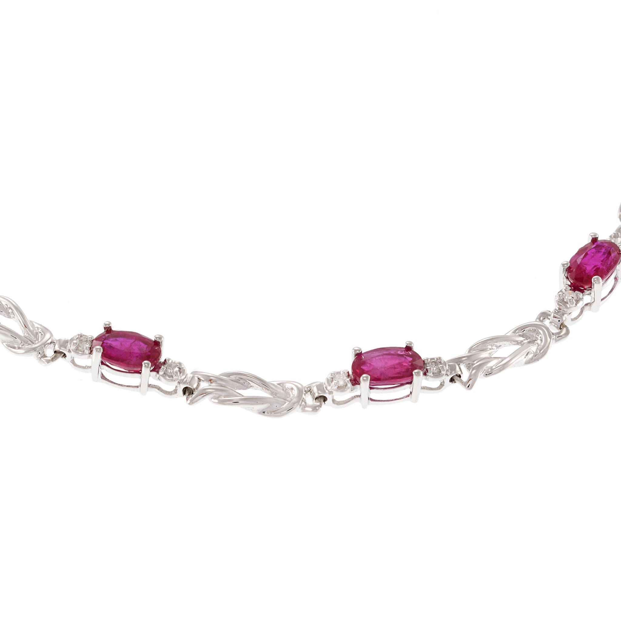 14KT White Gold Ruby and Diamond Bracelet