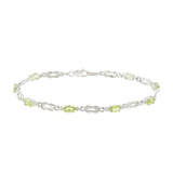 14KT White Gold Peridot and Diamond Bracelet