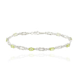 14KT White Gold Peridot and Diamond Bracelet