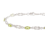 14KT White Gold Peridot and Diamond Bracelet