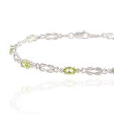 14KT White Gold Peridot and Diamond Bracelet
