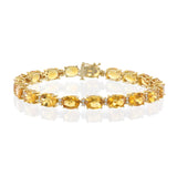 14KT Yellow Gold Oval Citrine and Diamond Bracelet