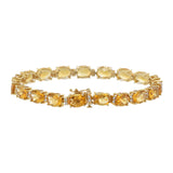 14KT Yellow Gold Oval Citrine and Diamond Bracelet