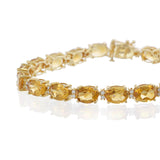 14KT Yellow Gold Oval Citrine and Diamond Bracelet