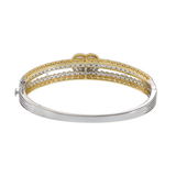 14KT Two Tone Gold and Round Cut Diamonds with Heart Shape Center Bracelet