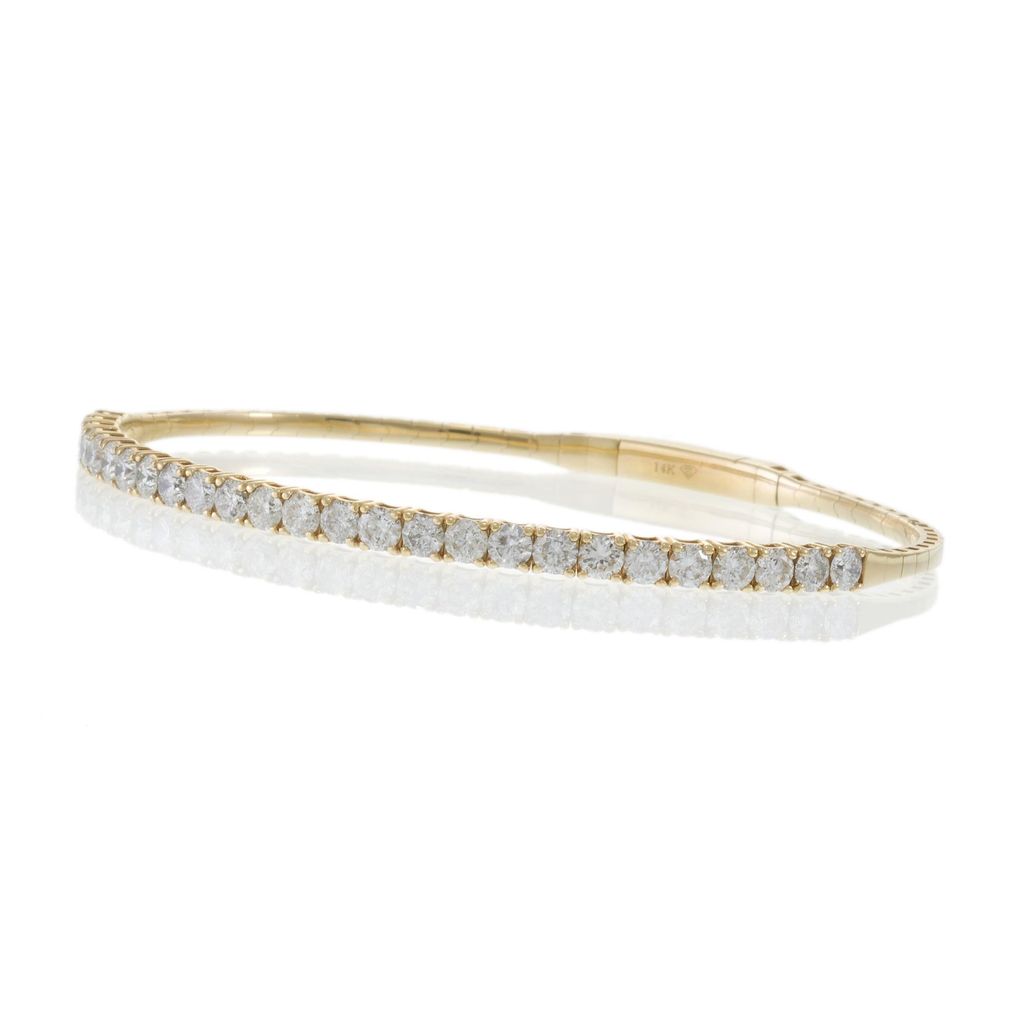 14KT Yellow Gold Flexible Diamond Bracelet – 3.00 CT-TW