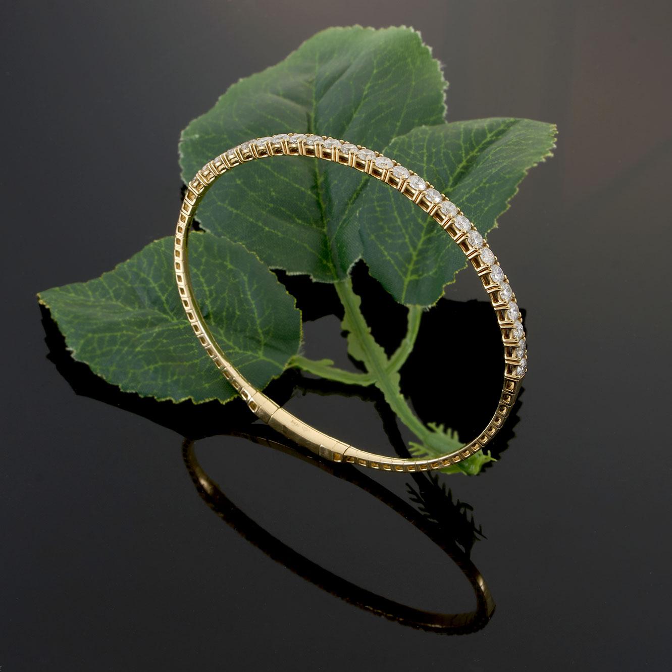 14KT Yellow Gold Flexible Diamond Bracelet – 3.00 CT-TW