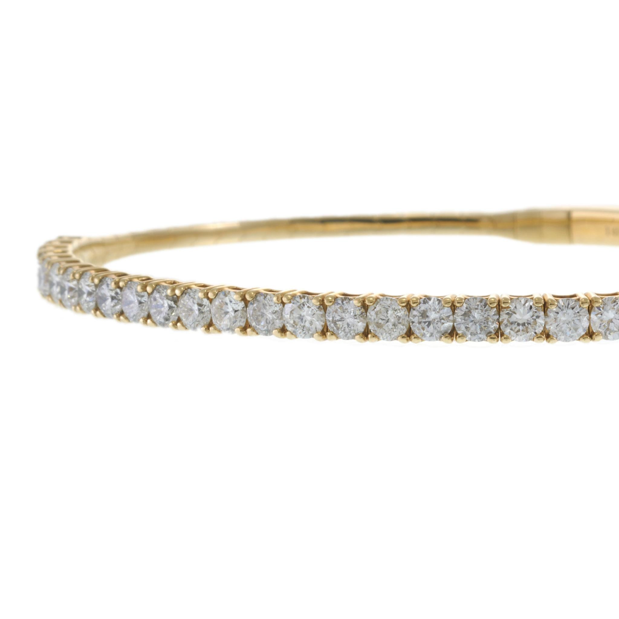 14KT Yellow Gold Flexible Diamond Bracelet – 3.00 CT-TW