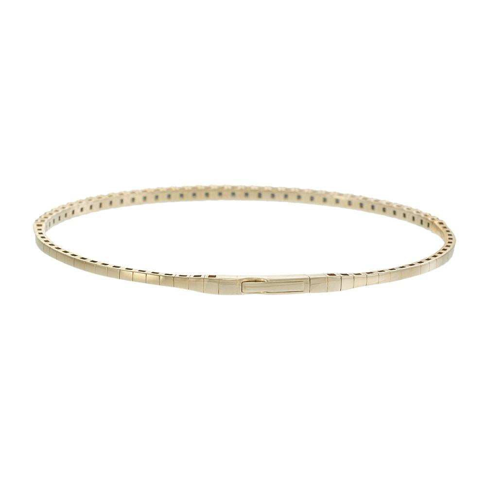 14KT Yellow Gold Flex Bangle with White and Yellow Diamonds