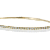 14KT Yellow Gold Flex Bangle with White and Yellow Diamonds