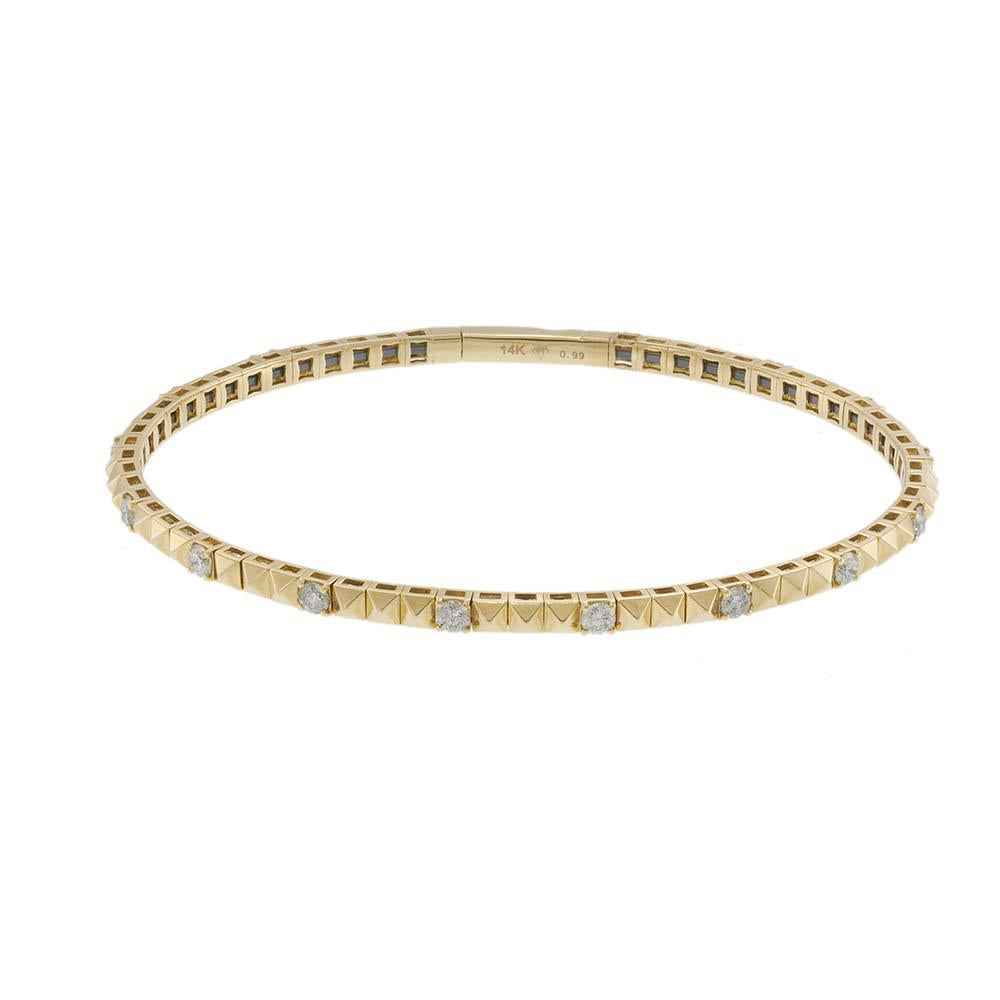 14KT Yellow Gold Diamond Flex Bangle