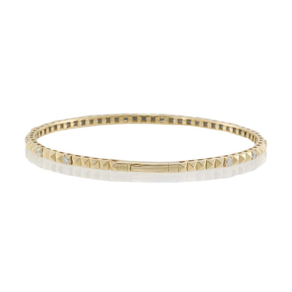 14KT Yellow Gold Diamond Flex Bangle