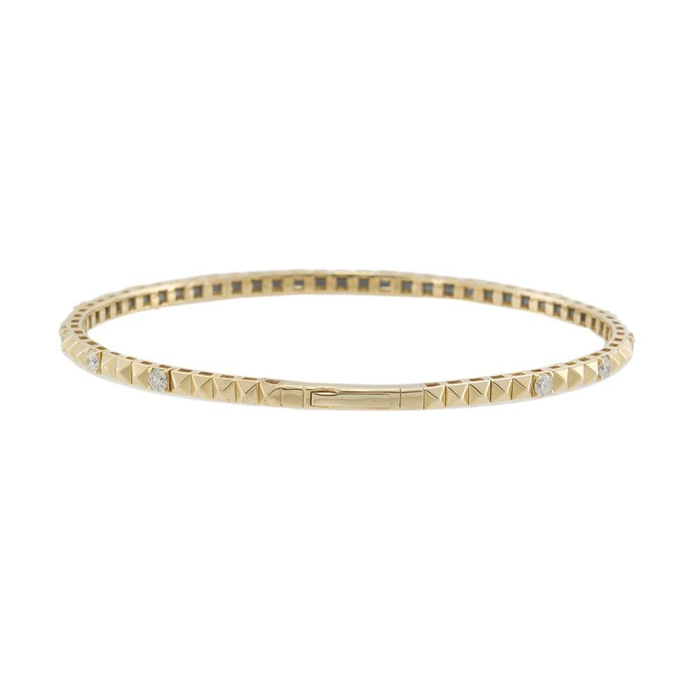 14KT Yellow Gold Diamond Flex Bangle