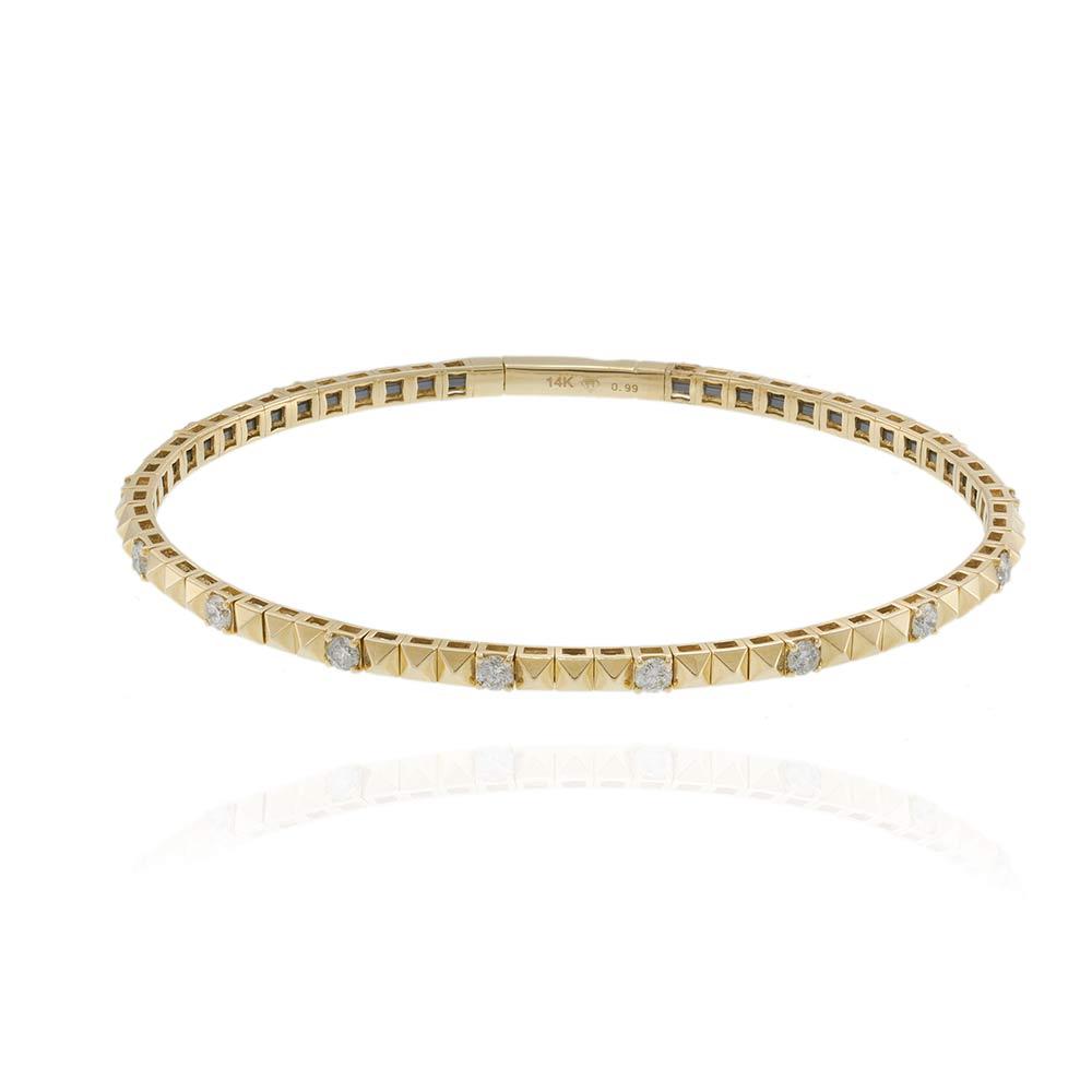 14KT Yellow Gold Diamond Flex Bangle
