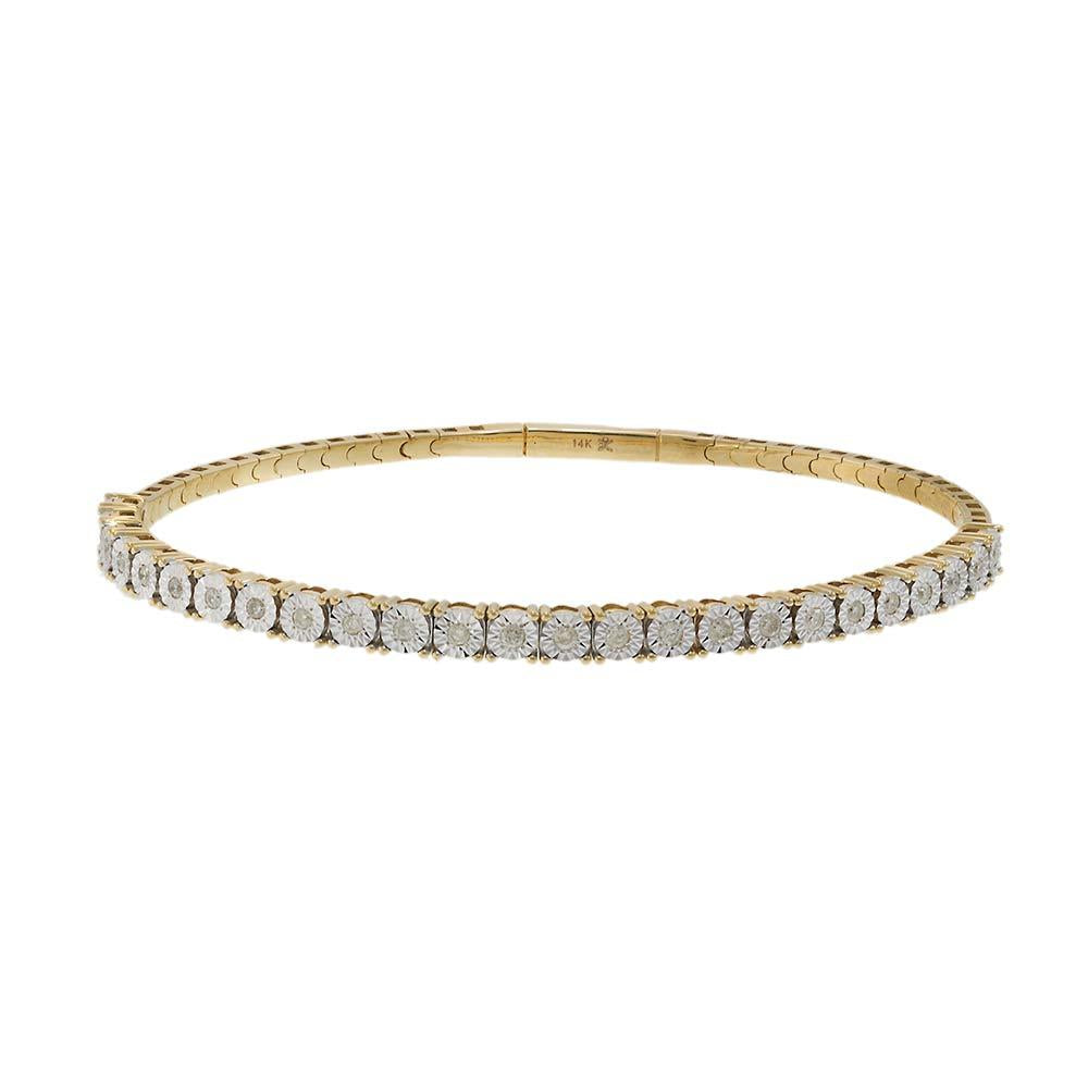 .50 CT Diamond Flex Bangle Bracelet in 14KT Yellow Gold