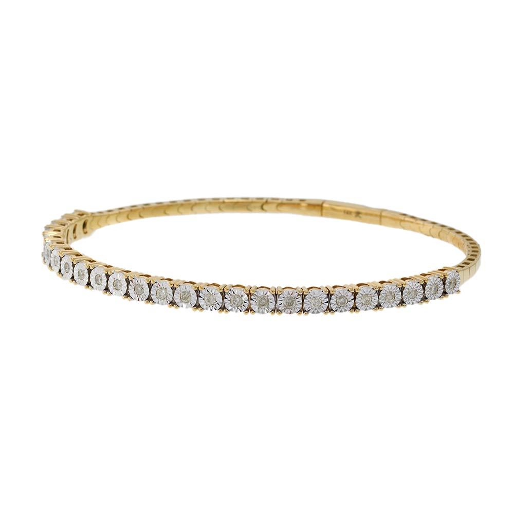 .50 CT Diamond Flex Bangle Bracelet in 14KT Yellow Gold