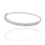 14KT White Gold .50ct Diamond Flex Bangle with Larger Settings
