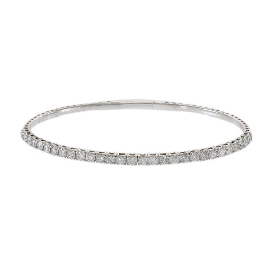 14KT White Gold Diamond Flex Bangle