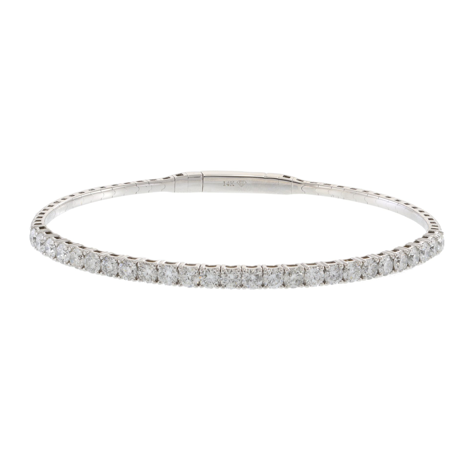 14KT White Gold Diamond Flex Bangle